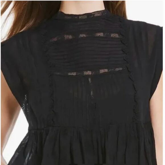 Free People Nobody Like You Embroidered Cotton Mini Dress Size Large - Picture 14 of 16